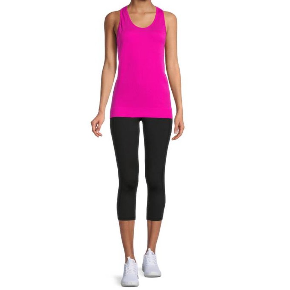 NWT* Slim-Leg Mid Rise Slim Fit BLACK Capri Leggings w/Pockets Poly/Spandex